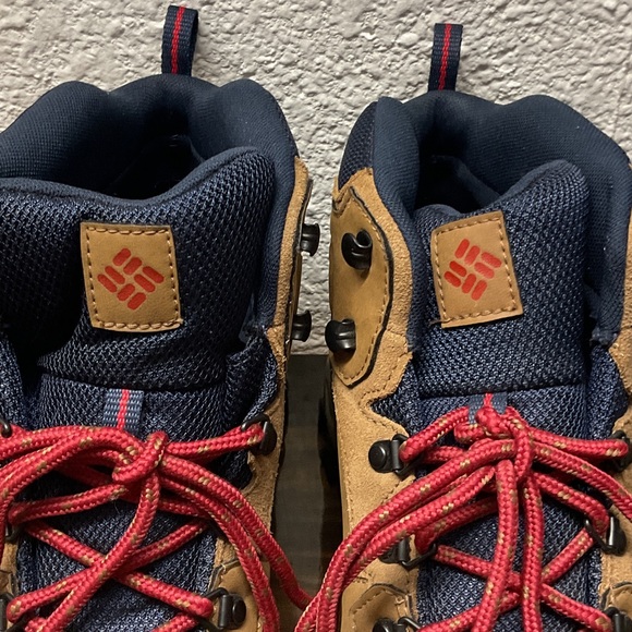 MensNewton Ridge Plus II Suede WP Hiking Boot Elk Sunset Red Tan Navy 13 - Picture 6 of 12